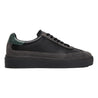 HIDDEN WHITE DARA SUEDE-TRIMMED LEATHER TRAINERS-BLACK RACING GREEN CHARCOAL