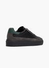 HIDDEN WHITE DARA SUEDE-TRIMMED LEATHER TRAINERS-BLACK RACING GREEN CHARCOAL