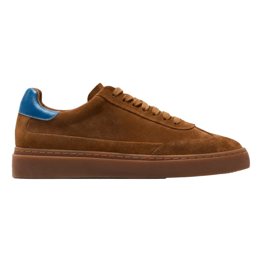 HIDDEN WHITE DARA LEATHER-TRIMMED SUEDE TRAINERS-DARK TAPUE ROYAL BLUE