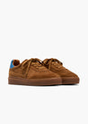 HIDDEN WHITE DARA LEATHER-TRIMMED SUEDE TRAINERS-DARK TAPUE ROYAL BLUE