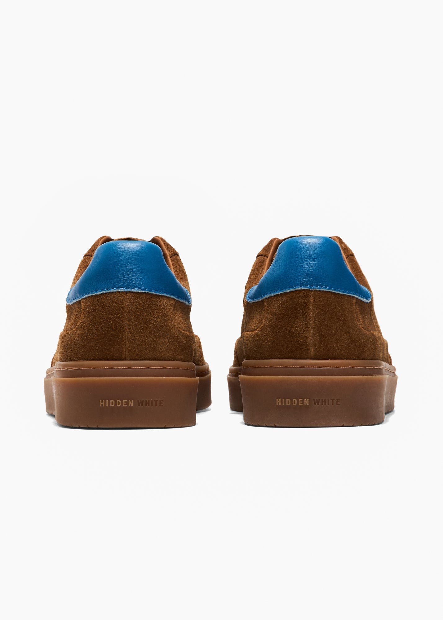 HIDDEN WHITE DARA LEATHER-TRIMMED SUEDE TRAINERS-DARK TAPUE ROYAL BLUE