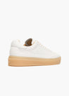 HIDDEN WHITE DARA LEATHER-TRIMMED PERFORATED LEATHER TRAINERS-WHITE