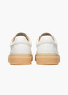 HIDDEN WHITE DARA LEATHER-TRIMMED PERFORATED LEATHER TRAINERS-WHITE