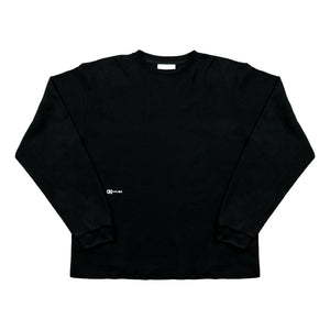 UNTITLED 004 DARTED WAFFLE-KNIT L/S SHIRT-BLACK