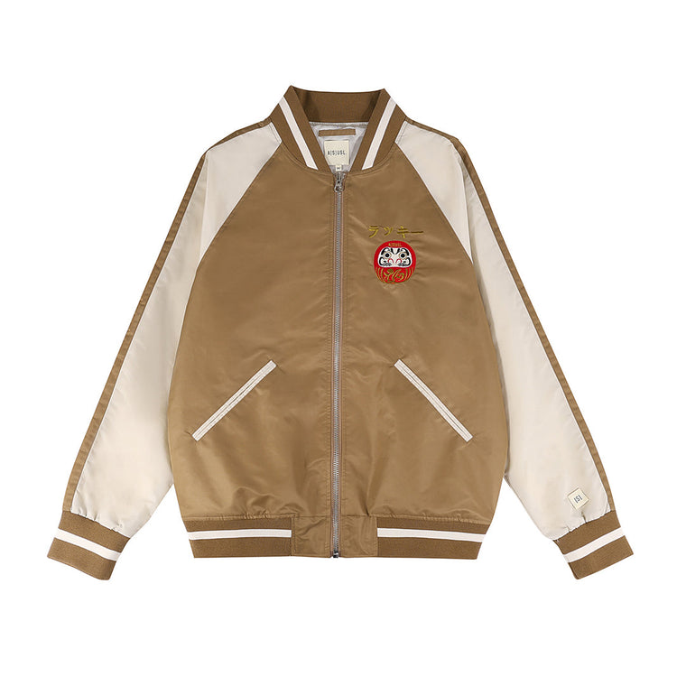 A[S]USL DARUMA EMB SOUVENIR JACKET-BROWN