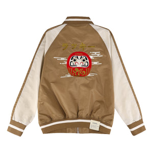 A[S]USL DARUMA EMB SOUVENIR JACKET-BROWN