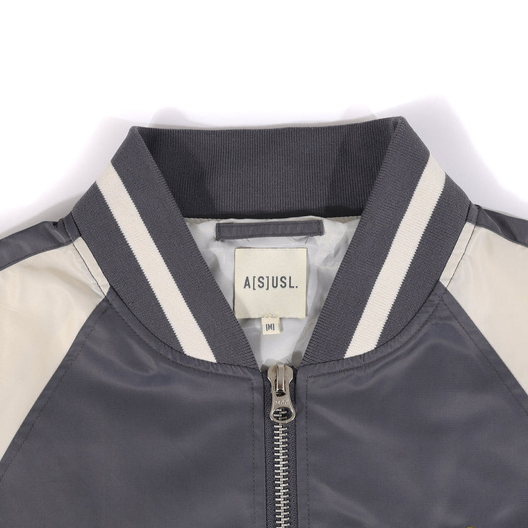 A[S]USL DARUMA EMB SOUVENIR JACKET-CHARCOAL