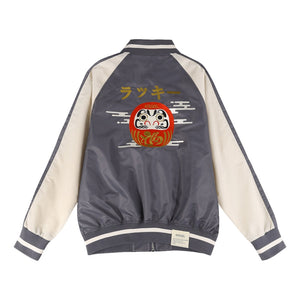 A[S]USL DARUMA EMB SOUVENIR JACKET-CHARCOAL