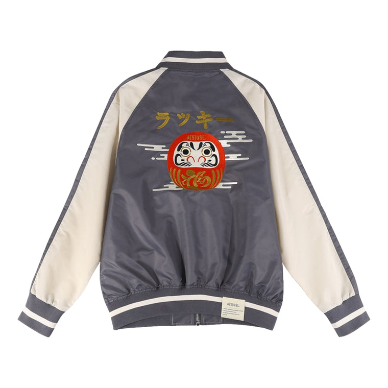 A[S]USL DARUMA EMB SOUVENIR JACKET-CHARCOAL