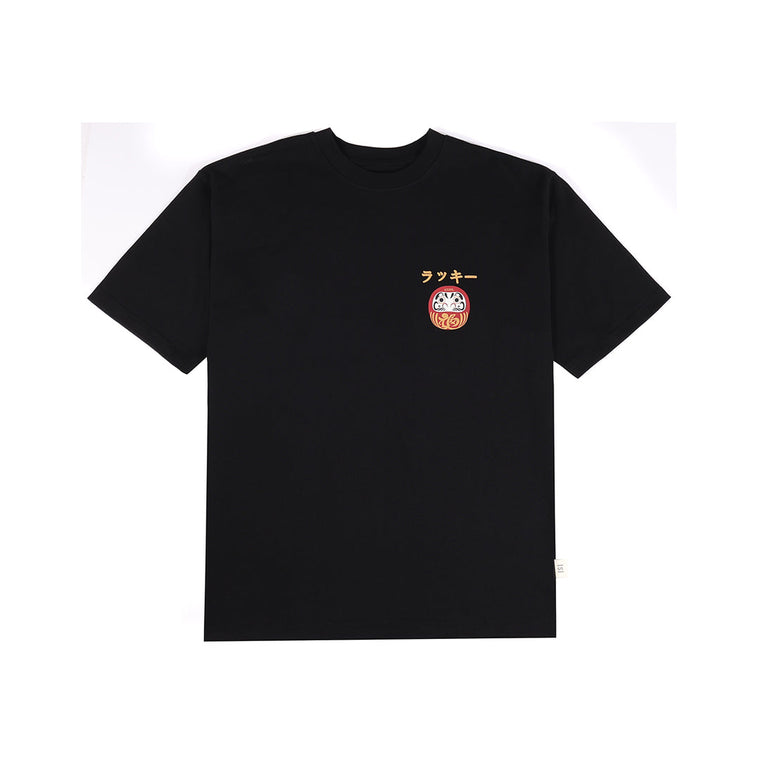 A[S]USL DARUMA PRINT TEE-BLACK