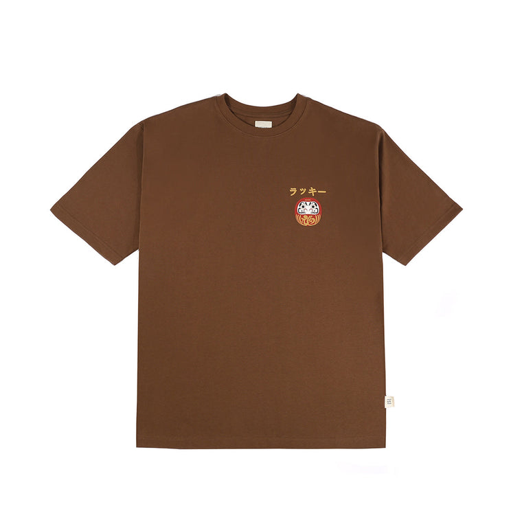 A[S]USL DARUMA PRINT TEE-BROWN