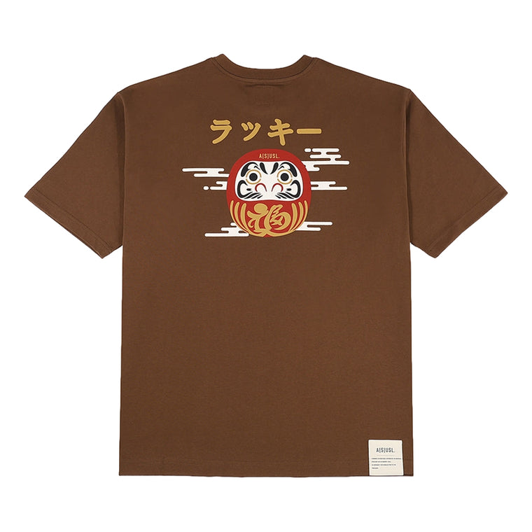 A[S]USL DARUMA PRINT TEE-BROWN