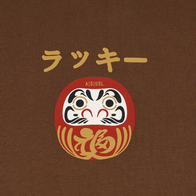 A[S]USL DARUMA PRINT TEE-BROWN