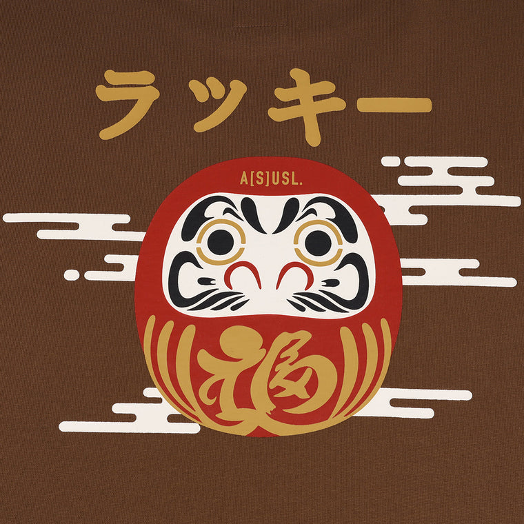 A[S]USL DARUMA PRINT TEE-BROWN