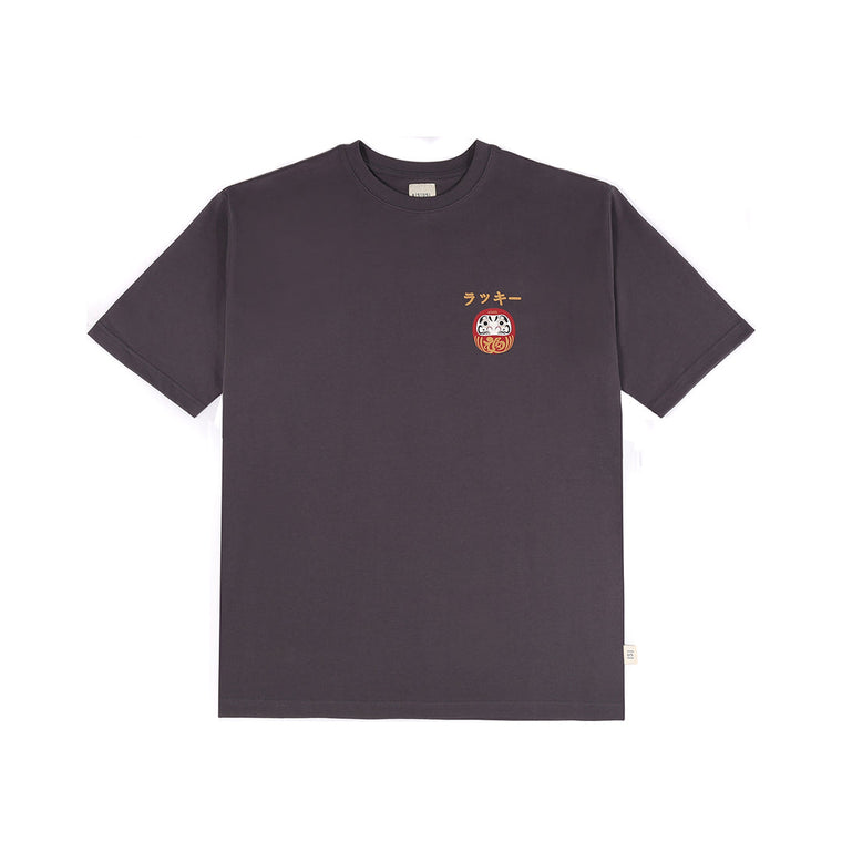 A[S]USL DARUMA PRINT TEE-CHARCOAL