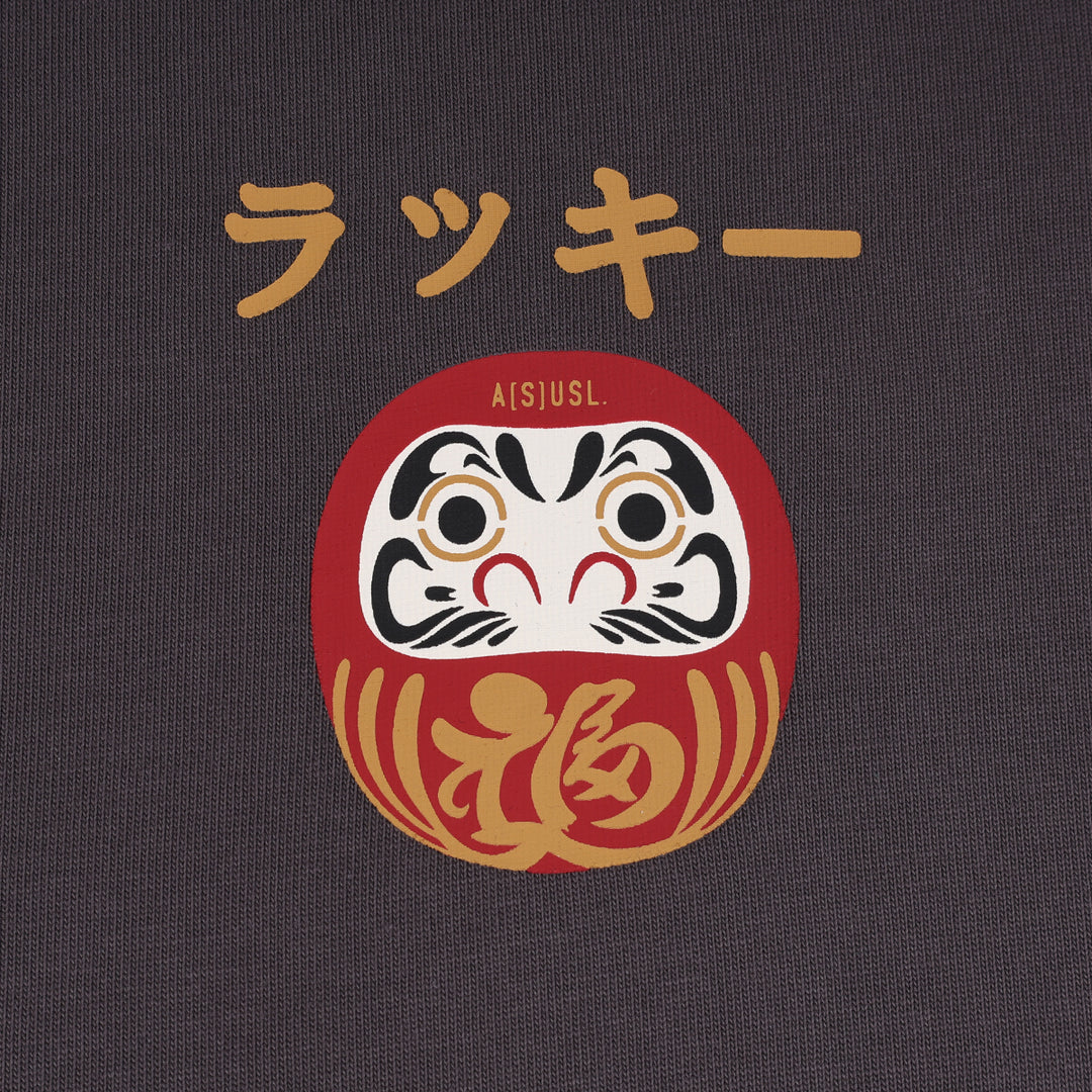 A[S]USL DARUMA PRINT TEE-CHARCOAL
