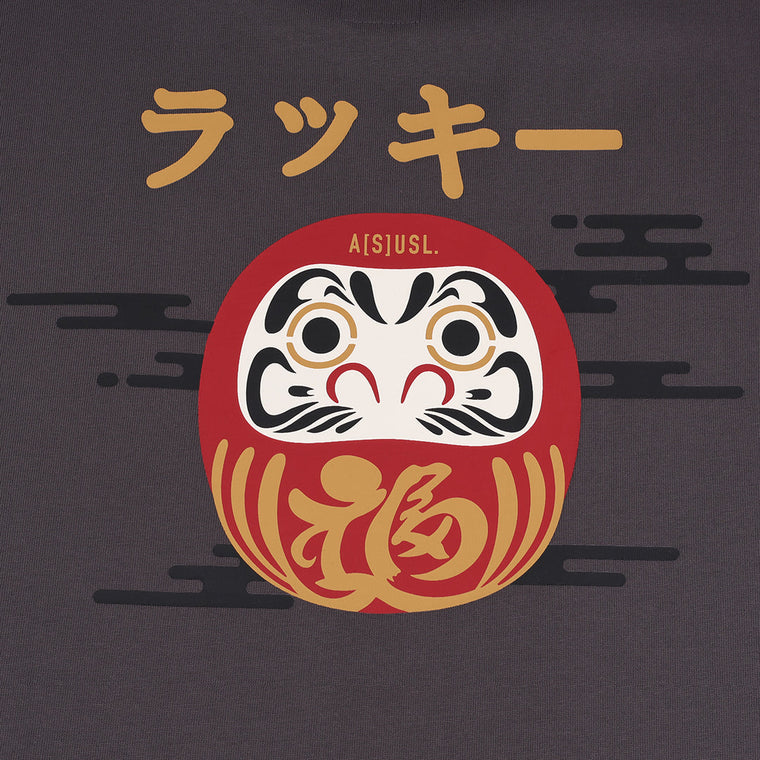 A[S]USL DARUMA PRINT TEE-CHARCOAL