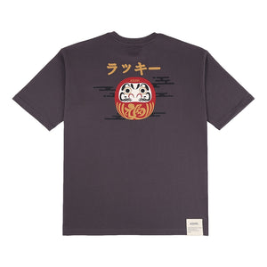 A[S]USL DARUMA PRINT TEE-CHARCOAL