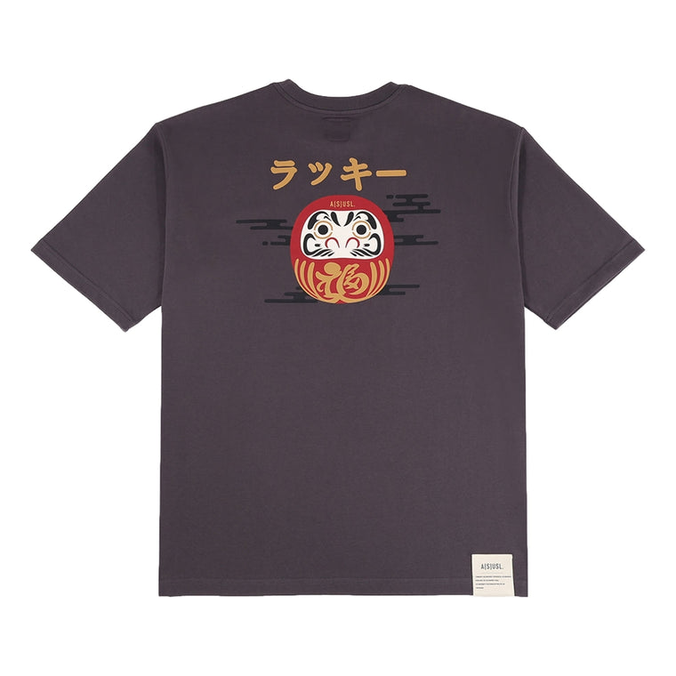 A[S]USL DARUMA PRINT TEE-CHARCOAL