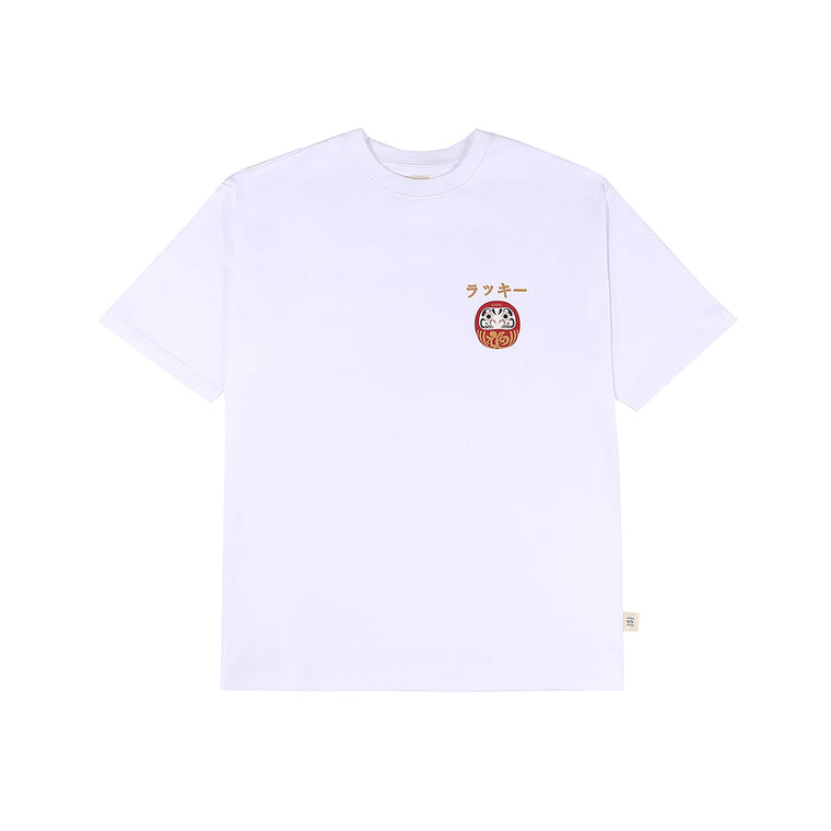 A[S]USL DARUMA PRINT TEE-WHITE