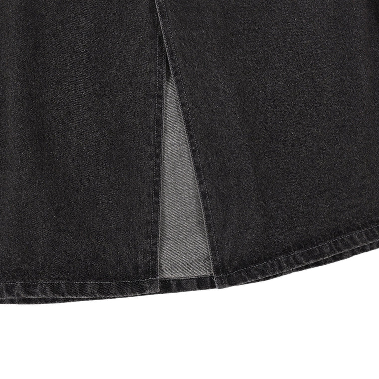 A[S]USL DENIM A-LINE SKIRT-DENIM BLACK