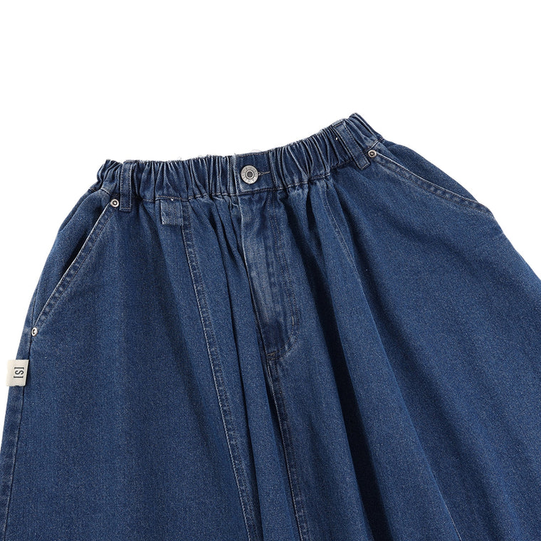 A[S]USL DENIM A-LINE SKIRT-DENIM BLUE