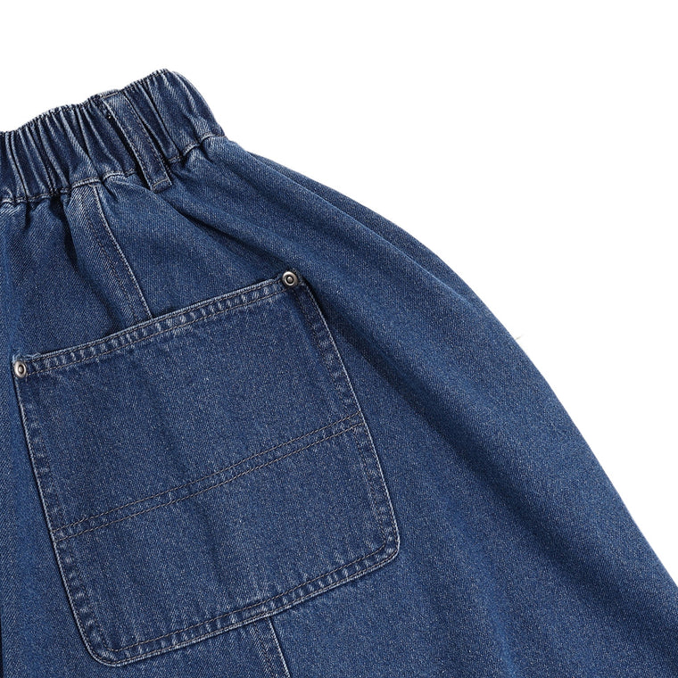 A[S]USL DENIM A-LINE SKIRT-DENIM BLUE