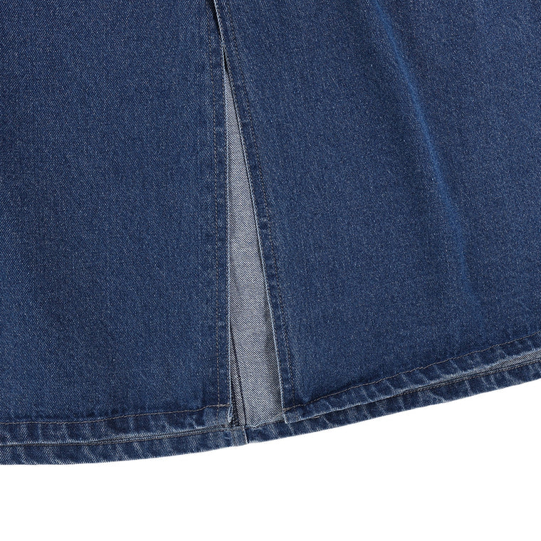 A[S]USL DENIM A-LINE SKIRT-DENIM BLUE