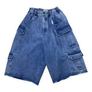 NEUTRAL SOCIETY DENIM CROPPED PANTS-BLUE DENIM