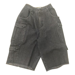 NEUTRAL SOCIETY DENIM CROPPED PANTS-BLACK DENIM