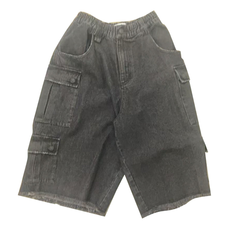 NEUTRAL SOCIETY DENIM CROPPED PANTS-BLACK DENIM