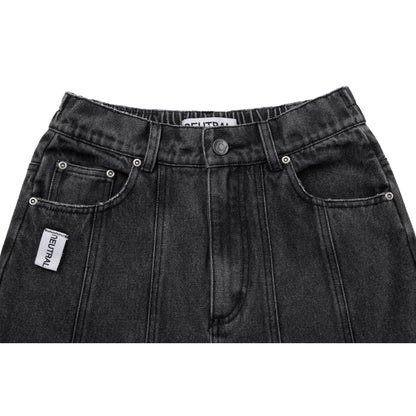 NEUTRAL SOCIETY DENIM FLARE SKIRT-BLACK DENIM