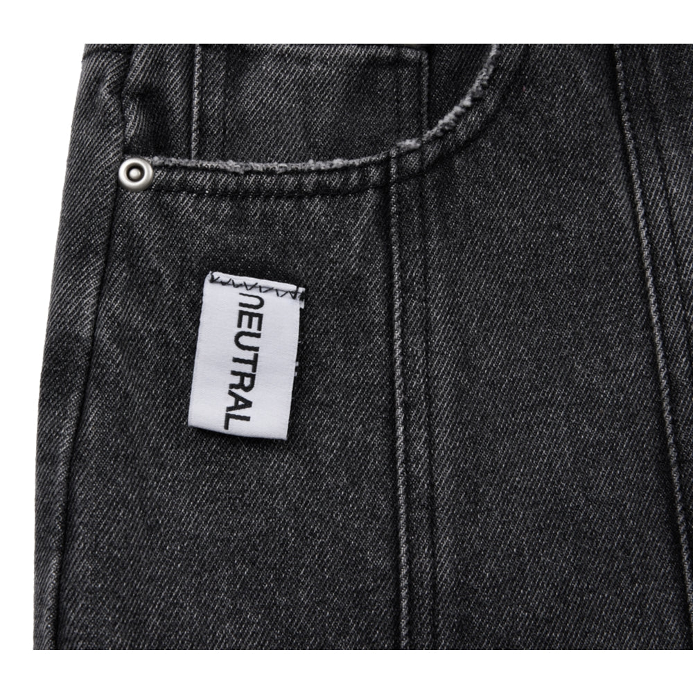 NEUTRAL SOCIETY DENIM FLARE SKIRT-BLACK DENIM