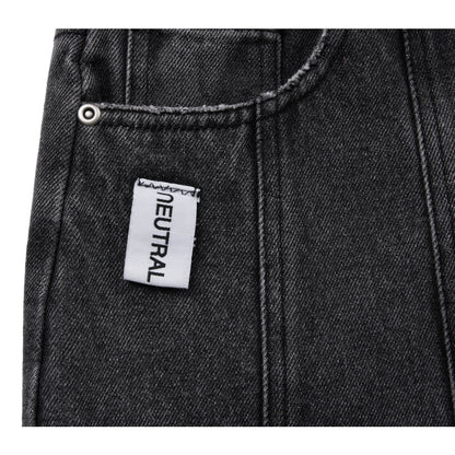 NEUTRAL SOCIETY DENIM FLARE SKIRT-BLACK DENIM