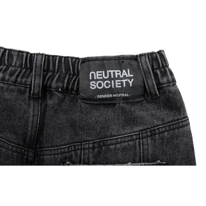 NEUTRAL SOCIETY DENIM FLARE SKIRT-BLACK DENIM