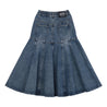 NEUTRAL SOCIETY DENIM FLARE SKIRT-BLUE DENIM