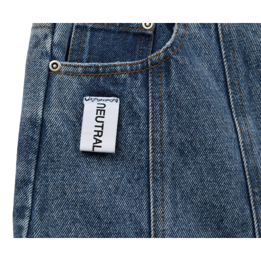 NEUTRAL SOCIETY DENIM FLARE SKIRT-BLUE DENIM