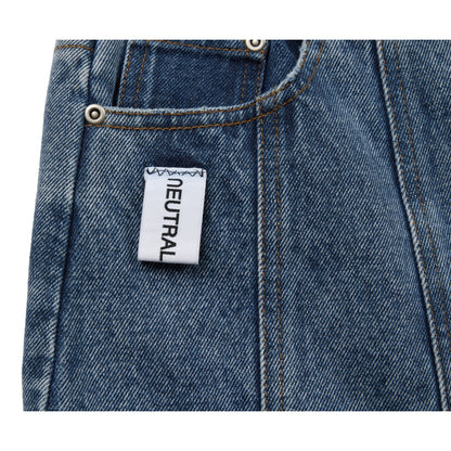 NEUTRAL SOCIETY DENIM FLARE SKIRT-BLUE DENIM