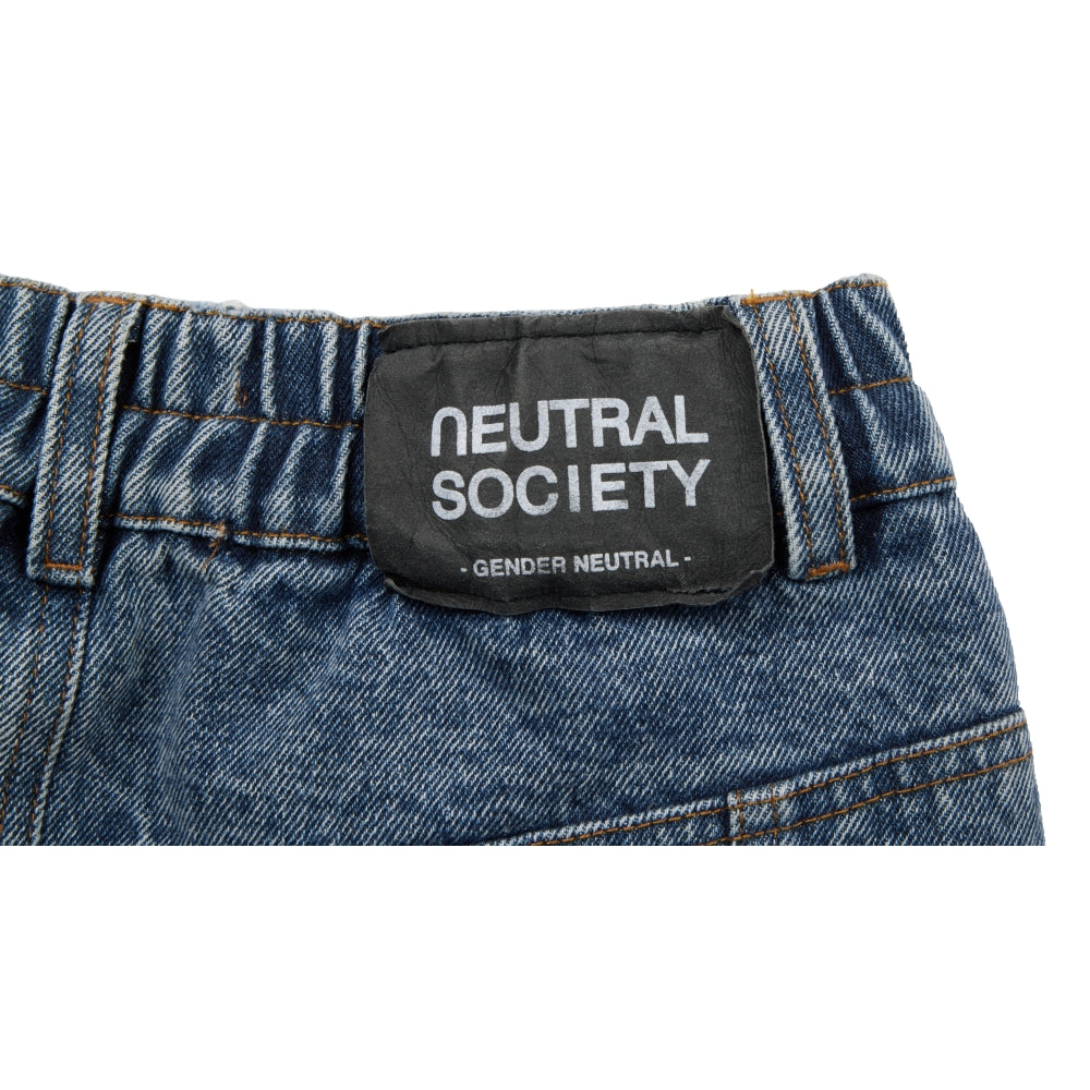 NEUTRAL SOCIETY DENIM FLARE SKIRT-BLUE DENIM