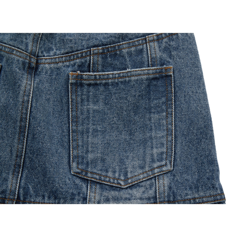 NEUTRAL SOCIETY DENIM FLARE SKIRT-BLUE DENIM