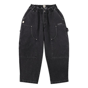 A[S]USL DENIM PATCHWORK PANTS-DENIM BLACK