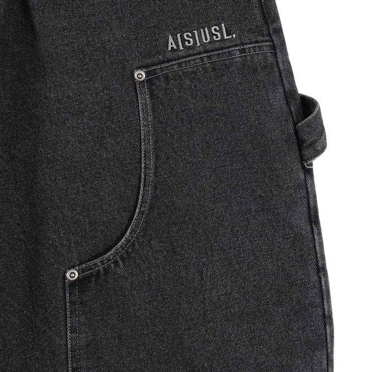 A[S]USL DENIM PATCHWORK PANTS-DENIM BLACK