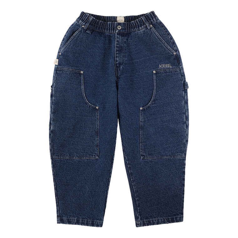 A[S]USL DENIM PATCHWORK PANTS-DENIM BLUE