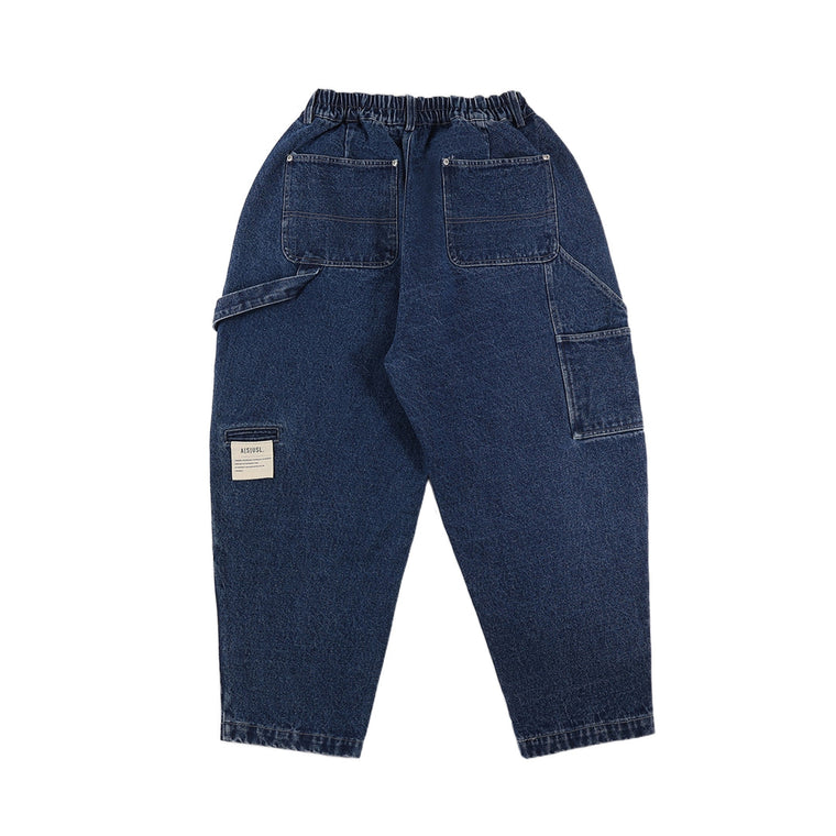 A[S]USL DENIM PATCHWORK PANTS-DENIM BLUE