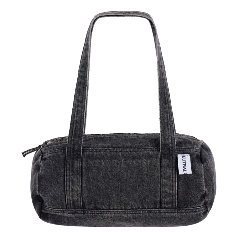 NEUTRAL SOCIETY DENIM SHOULDER BAG-BLACK DENIM