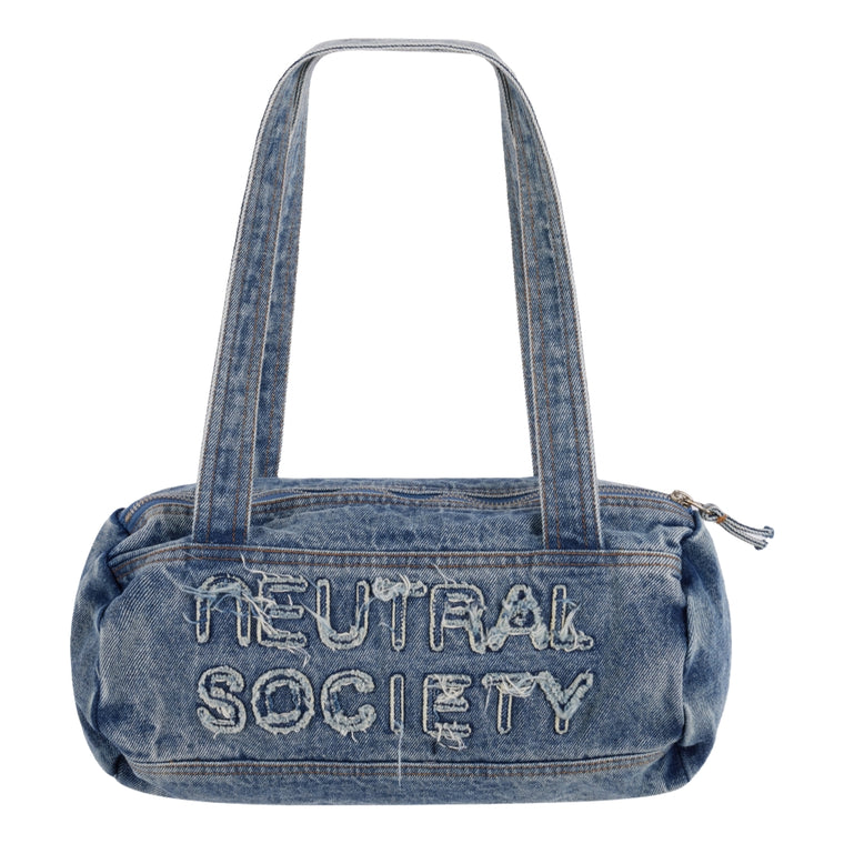 NEUTRAL SOCIETY DENIM SHOULDER BAG-BLUE DENIM
