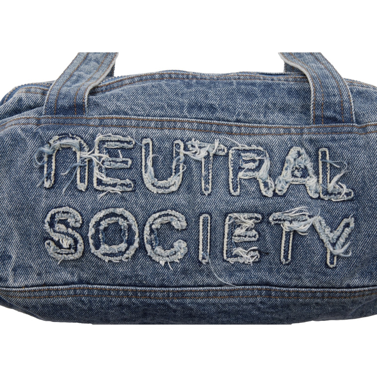 NEUTRAL SOCIETY DENIM SHOULDER BAG-BLUE DENIM
