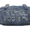 NEUTRAL SOCIETY DENIM SHOULDER BAG-BLUE DENIM