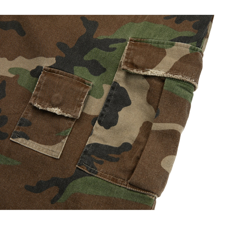 NEUTRAL SOCIETY DESTROY CROPPED CARGO PANTS-CAMO