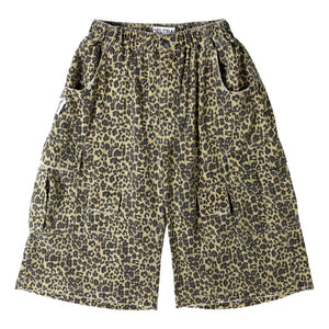 NEUTRAL SOCIETY DESTROY CROPPED CARGO PANTS-LEOPARD